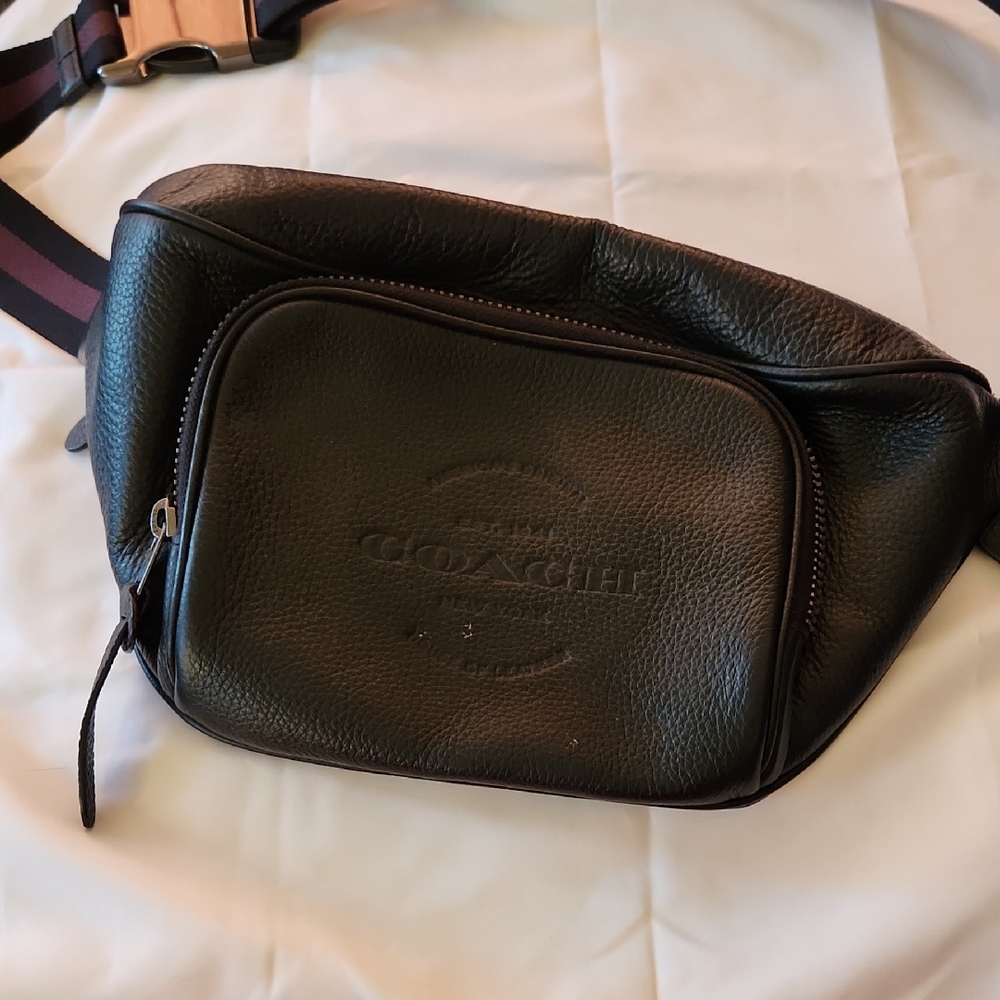 Coach Black Leather Belt Bag